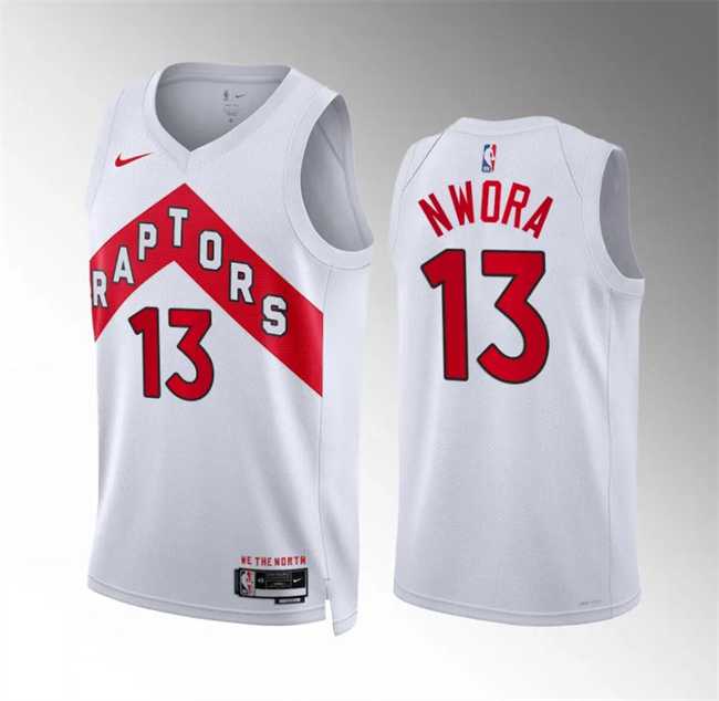 Men's Toronto Raptors #13 Jordan Nwora White Association Edition Stitched Basketball Jersey Dzhi